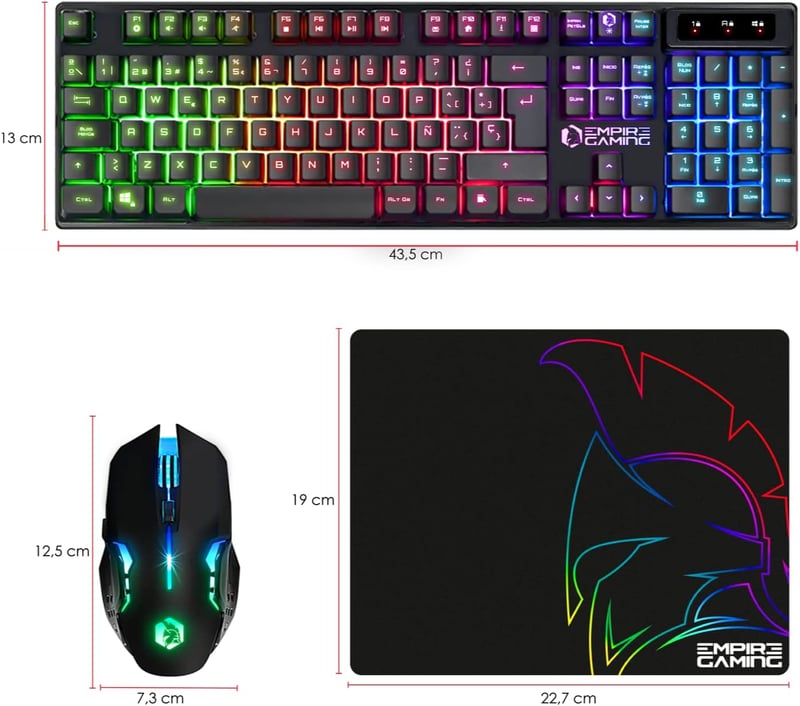 EMPIRE GAMING Armor RF800 Wireless Gamer Billentyűzet és Egér RGB 2.4GHz PC PS4 PS5 Xbox
