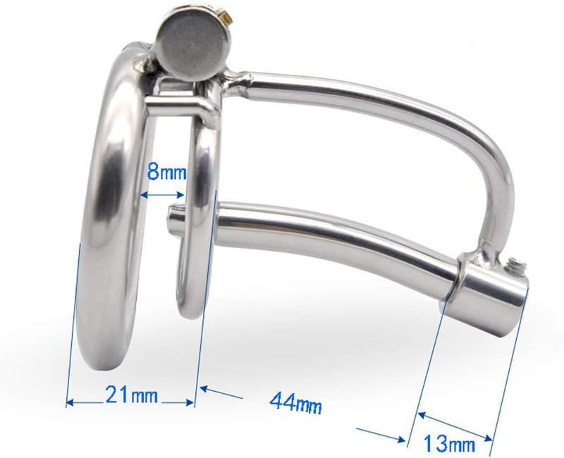 ZWFUN Rozsdamentes Acél Férfi Intim Ketrec, Légáteresztő Kialakítás, 3 Katéterrel, 45 mm-es Méret, Fétis Szexjáték