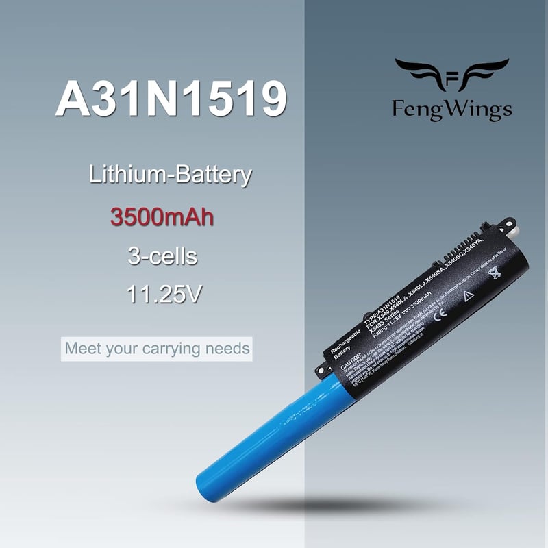 FengWings 3500 mAh A31N1519 laptop akkumulátor Asus X540, R540, F540 sorozathoz - Kompatibilis X540LA, X540LJ, X540SA, F540LA modellekkel, f