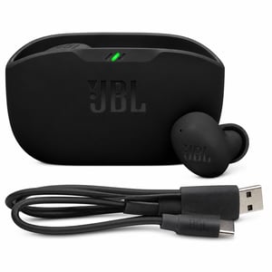 JBL Wave Buds 2 True Wireless Bluetooth fülhallgató zajszűrővel, fekete, 40 — gumiillesztékek hiányoznak nélkül (állapot: lásd a 2. képet)