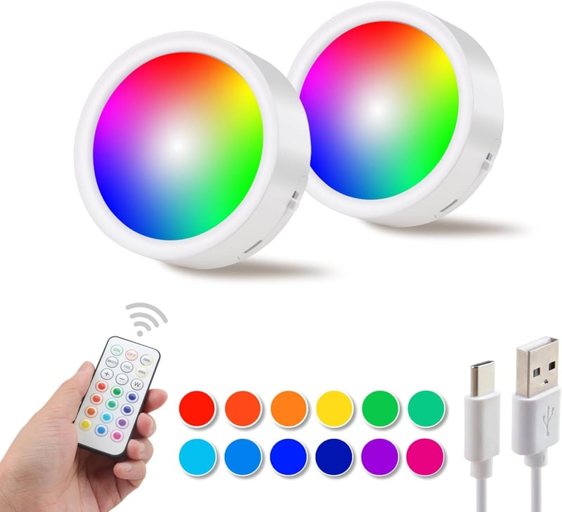 da LIGHT LED szekrénylámpa szett 2db RGBW távirányítóval, vezeték nélküli, dimmelhető - 1000mAh_2