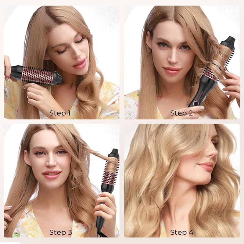 Atopskins Keratin Hőkefe 38mm - Ionos Hajformázó Kefe 120-210°C Hőmérséklet Szabályozással, Argánolaj és Turmalin Bevonattal, Dúsító Hajkefe