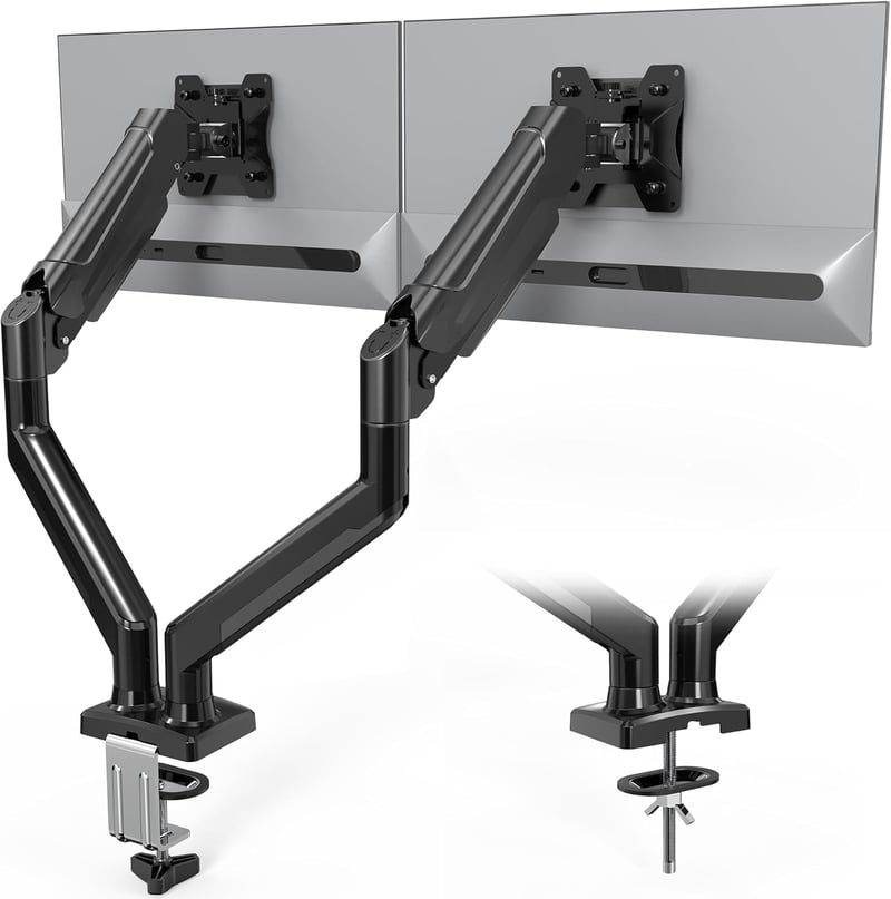 BONTEC Dupla Monitorkar 32 Colos Képernyőkhöz, Gázrugós, VESA 75/100