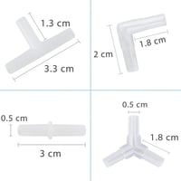 CTRICALVER Akvárium Levegőcső Csatlakozó Készlet 40db - Y/T/L/I Típusú Elágazások, 5mm Külső/4mm Belső Átmérő, 5m Átlátszó Oxigéncső 2