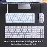 Dierya T68se Mechanikus Gamer Billentyűzet, 68 Gombos Kompakt Kialakítás, Lineáris Piros Kapcsolók, 19 Háttérvilágítási Mód, USB-C, Windows  2