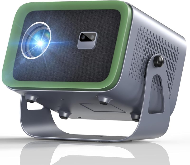 AKATUO Natív 1080P Okos Projektor - 360° Forgatható, WiFi6, Bluetooth, Automata Fókusz, 4K Támogatás, 50% Zoom, Beépített Hangszóró, Hordozh