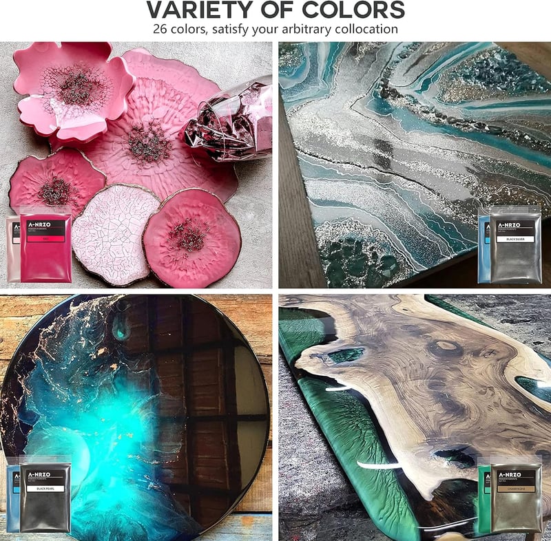 ANRZO Epoxy Gyanta Színező Mica Por Pigment - Gyertyakészítéshez, Ajakfényhez, Fürdőbombához, Slime Készítéshez - Vörös Színben