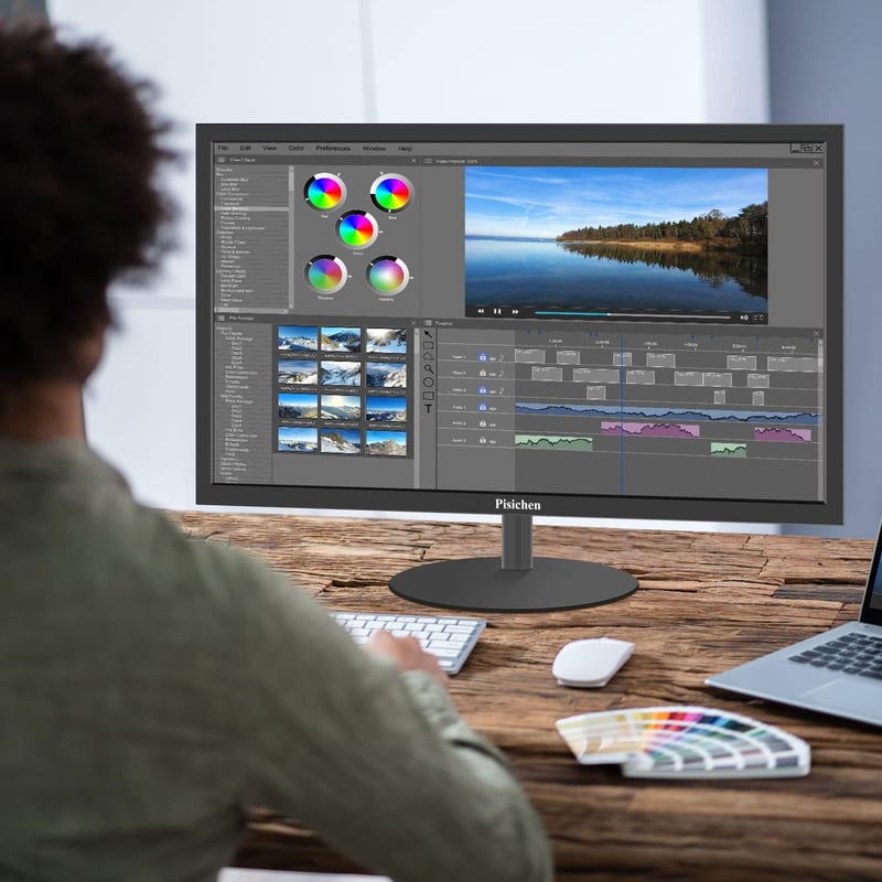 Pisichen 24" FHD Monitor, 75Hz, 3ms, VA Panel, HDMI/VGA, Szemkímélő Technológia, PS4/PS5 Kompatibilis, VESA Rögzíthető, Fekete Számítógép Ki