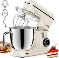 zurio Konyhai Robotgép 1300W - 5,5L Dagasztógép 10 Sebességgel, Csendes Kelesztő Funkcióval, Bolygómozgású Keverővel, Krémszínű 1