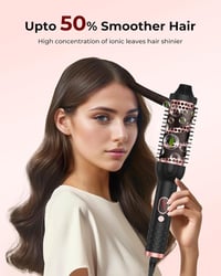 Atopskins 3 az 1-ben Hőlégkefe 38mm LCD Kijelzővel - Hajformázó, Hajegyenesítő és Göndörítő Kefe 120-210°C Hőmérséklet Szabályozással, Dús V 2