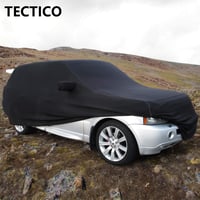 TECTICO Beltéri SUV Autótakaró - Elasztikus, Légáteresztő Porvédő Huzat Garázsba, Kiállításra - Puha, Rugalmas Fekete Anyag 7