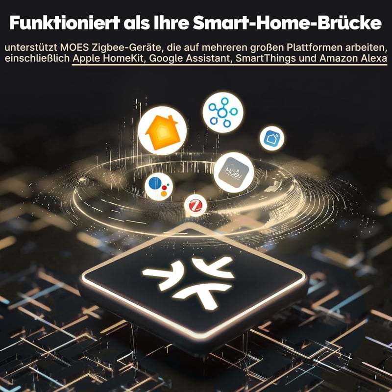 MOES Matt Okos Gateway - Zigbee Hub Tuya eszközökhöz - Kompatibilis Apple HomeKit, SmartThings, Alexa és Google Home rendszerekkel