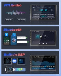 Hikity [2+64GB] Android 13 Autórádió 10.1" Érintőképernyővel - Vezeték Nélküli CarPlay, GPS, Bluetooth, WiFi - Mitsubishi ASX, Citroen C4, P 6