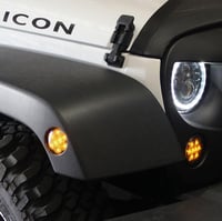 Beside_Auto LED Irányjelző és Oldalsó Jelzőfény Szett Jeep Wrangler JK JKU (2007-2018) - Sárga Fényű, Füstös Lencsés, Energiatakarékos Első 3