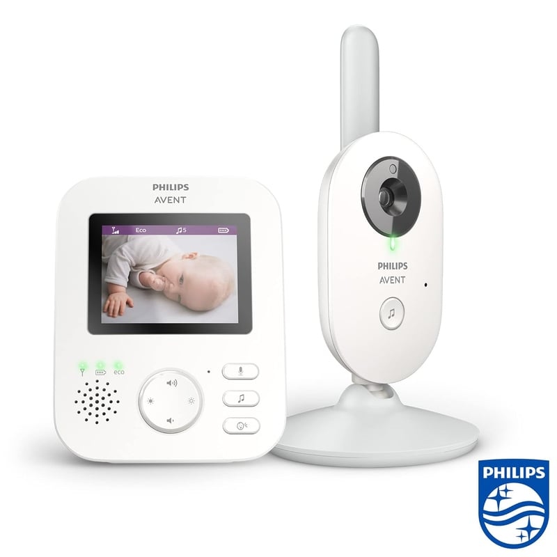 Philips Avent SCD833/26 Bébiőr Kamerával - Éjjellátó, 2,7" Színes Kijelző, 10 Órás Akkumulátor, Eco Mód, FHSS Technológia, Fehér