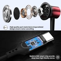 USB-C mágneses fülhallgató mikrofonnal iPhone 15 Pro, Samsung A54, Pixel 8a és más USB-C készülékekhez 5
