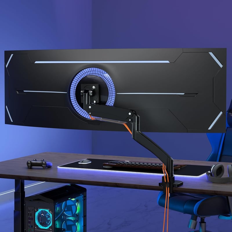 PUTORSEN Monitortartó Kar 22-57" Képernyőkhöz - Magasságállítható Asztali Monitorrögzítő 27kg-ig, VESA 200x200mm, Ultraszéles Monitorokhoz, 