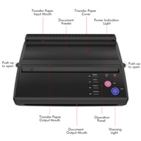 TATELF A4 Tetoválás Stencil Nyomtató - Professzionális Hőtranszfer Készülék Tetoválóknak, Fekete, 300 DPI, Hordozható, EU Csatlakozó 4
