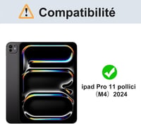 FARYODI iPad Pro 11 (M4) 2024 Védőtok AZERTY Francia Billentyűzettel - Levehető Bluetooth Billentyűzet, Beépített Tolltartó, Fekete 2