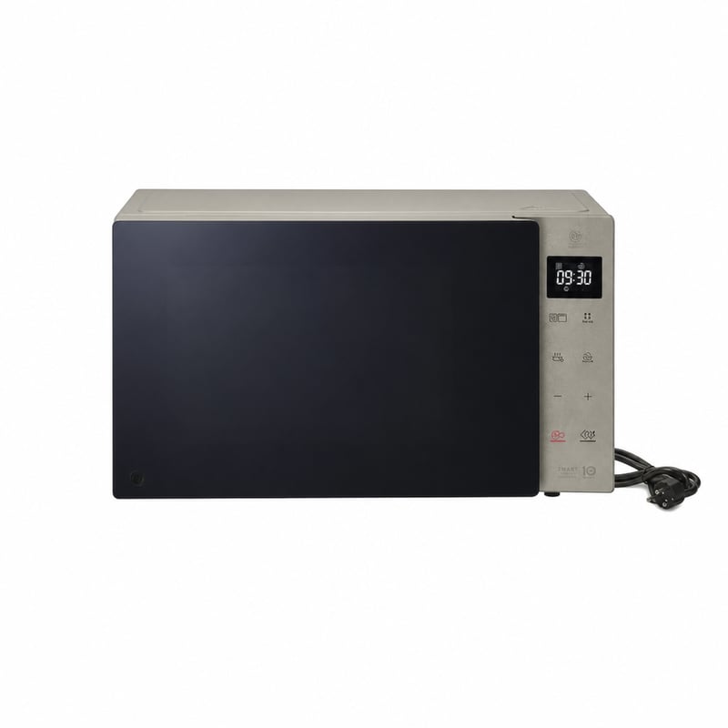 Cuptor cu microunde LG MH6535NBS cu grill, 25 L, 1000 W, Smart Inverter — defect, funcționează parțial: balamaua ușii este ruptă (stare: vezi a 2-a fotografie)