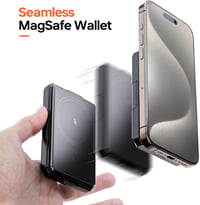 Xlayout Mágneses Pénztárca MagSafe-hez RFID Védelemmel - iPhone Kártyatartó Állvánnyal, 4 Kártya Tárolására, Fényképtartóval, Fekete 4