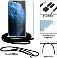 iPhone 11 Pro Védőcsomag: Ütésálló Tok, Üvegfóliák, Piros Nyakpánt 6