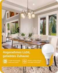 EDISHINE E14 LED Izzó, 6 db Meleg Fehér Fényerőszabályozható, 420LM, 4.8W (40W Helyett), 2700K, Energiatakarékos Csepp Alakú Lámpa Beltéri H 3
