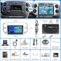 Wireless Carplay Android Autórádió 2 DIN VW Tiguan (2006-2016) - 9" GPS Navigáció, WiFi, Bluetooth, 2GB+64GB, Kormányvezérlés, Mirror Link 8