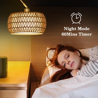 Rayofly Arany Ívelt Állólámpa Rattan Lámpaernyővel - Modern Boho Padlólámpa Távirányítóval, LED Izzóval, Alkalmazásvezérléssel, Fényerőszabá 4