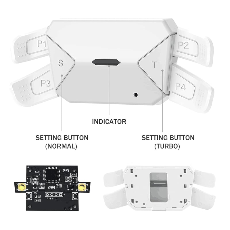 PS5 kontroller programozható hátsó gombkészlet - 4 db fekete paddle, BDM 030/040 kompatibilis