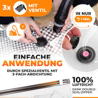 PACKDUDE Vákuumzsák Ruhákhoz 60x40 cm - 3 db Kis Méretű, Strapabíró Tároló Tasak Szeleppel, Utazáshoz és Helytakarékos Tároláshoz 5