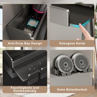 W&H Hajszárító Tartó Fali Fúrás Nélküli Rozsdamentes Acél Állvány Dyson Airwrap Styler Hajformázókhoz - Fekete 3