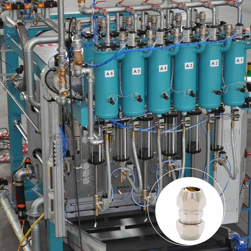 SRJQXH 2 db-os 10 mm-es Ezüst Sárgaréz Krimpelő Csatlakozó - Nikkelezett Pneumatikus Kompressziós Szerelvény Csövekhez, Légkompresszorokhoz