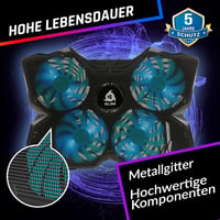 KLIM Wind Laptop Hűtőpad 4 Ventilátorral 1200 RPM USB Hűtés Cyan 4