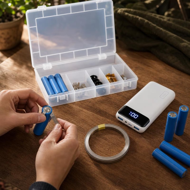 Set za održavanje baterija: 10m nikl trake + 20000mAh power bank + kutija s 8 pretinaca
