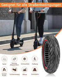 Segway Ninebot Max G30 tömör kerék, piros csíkos, csúszásgátló, defektmentes (2 db) 2