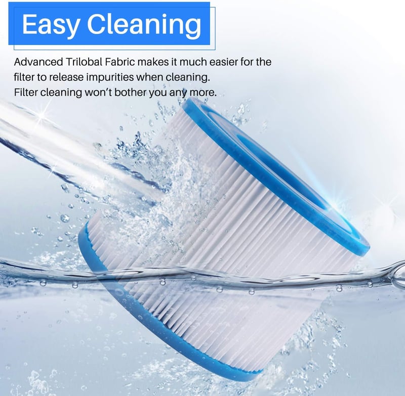 POOLPURE Bestway Spa Szűrőbetét Type VI - Coleman SaluSpa 90352E Kompatibilis Jakuzzi Szűrő Csomag (4 db)