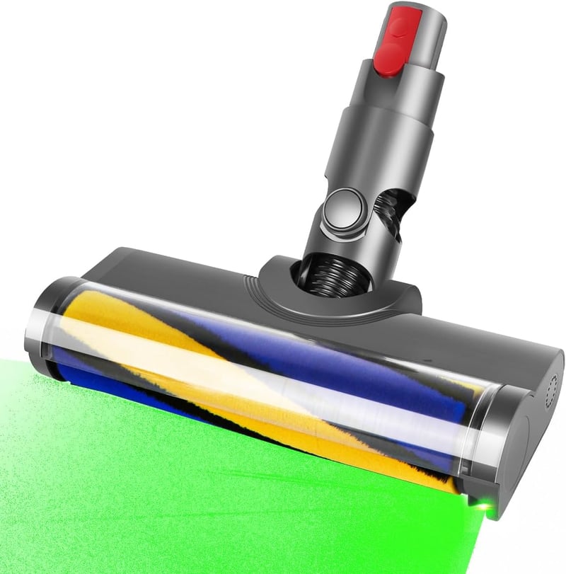 SpeHiate LED Padlófej Dyson V12 Detect Slim és V10 Digital Slim Porszívókhoz - Cserélhető Puha Görgős Kefe Kemény Padlóhoz, Láthatatlan Por 