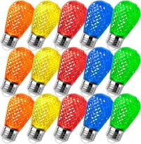 Törésálló E27 LED Színes Izzó Készlet Kültéri Füzérekhez - 15db S14 1