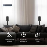 Sound bass Állvány Szett Sonos ERA 100, Sonos One és Play 1 Hangszórókhoz - Fekete Padlóállvány Pár Kábelvezetővel, 93,5 cm Magasság, Univer 5