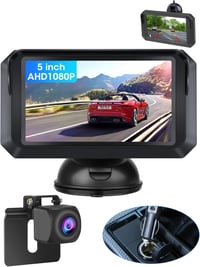 Jansite 5" AHD 1080P Tolatókamera Monitorral - Kétféle Telepítési Mód, DIY Parkolási Vonal, IP68 Vízálló, 12V-24V Kompatibilis 1
