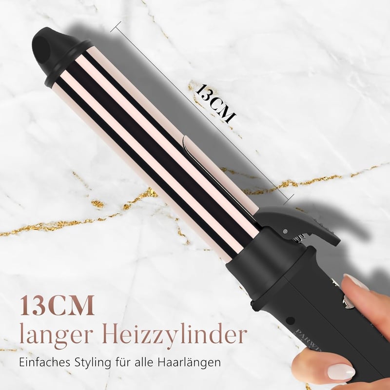 PARWIN PRO BEAUTY 360° Automata Forgó Hajgöndörítő 32mm - LCD Kijelzős Titán Bevonatú Hajformázó, Gyors Melegítés, Kétirányú Forgás