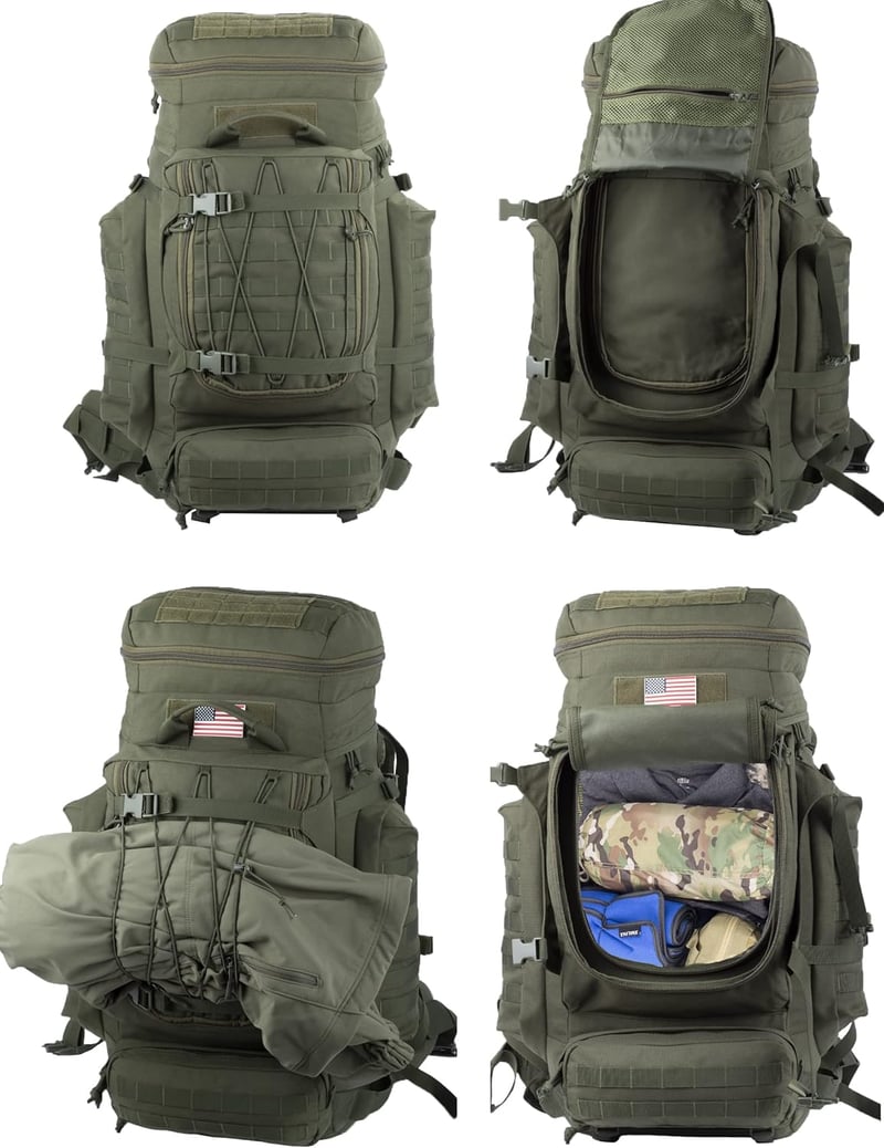 BACKFERRY Nagy Katonai Hátizsák 80L - Taktikai Túrazsák Terepszínű Kivitelben - Kemping, Túrázás, Bushcraft Kalandokhoz - Unisex Hátizsák