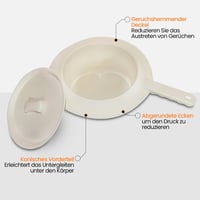 Ágytál fogantyúval és műanyag fedéllel - Cseppmentes kialakítású, férfiaknak és nőknek 7