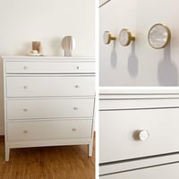 Elegáns réz bútorfogantyú szett - 4 db modern fiókgomb 27mm 3