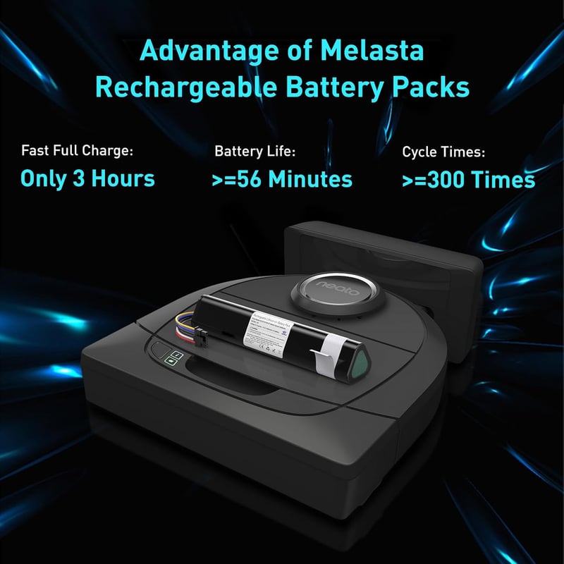 melasta 14,4V 6500mAh Lítium-ion Akkumulátor Neato Botvac D3 D4 D5 D6 D7 Robotporszívókhoz, 945-0225 Sorozathoz Kompatibilis Csereakku
