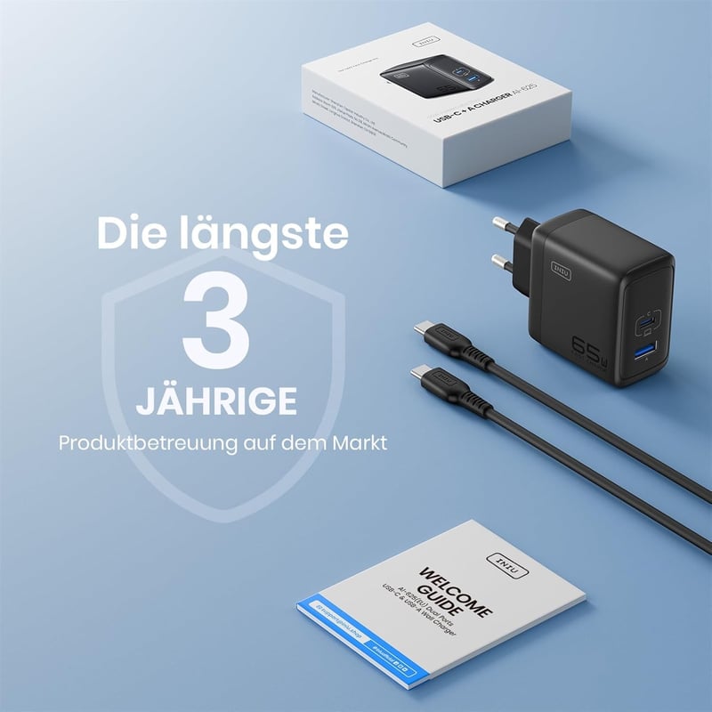 INIU 65W GaN II USB-C gyorstöltő, 2 portos, MacBook, iPhone, Galaxy kompatibilis