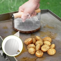 OnlyFire 4 részes rozsdamentes acél hamburger grillkészlet - Kerek húsprés, lapát és 2 burgerforma 3