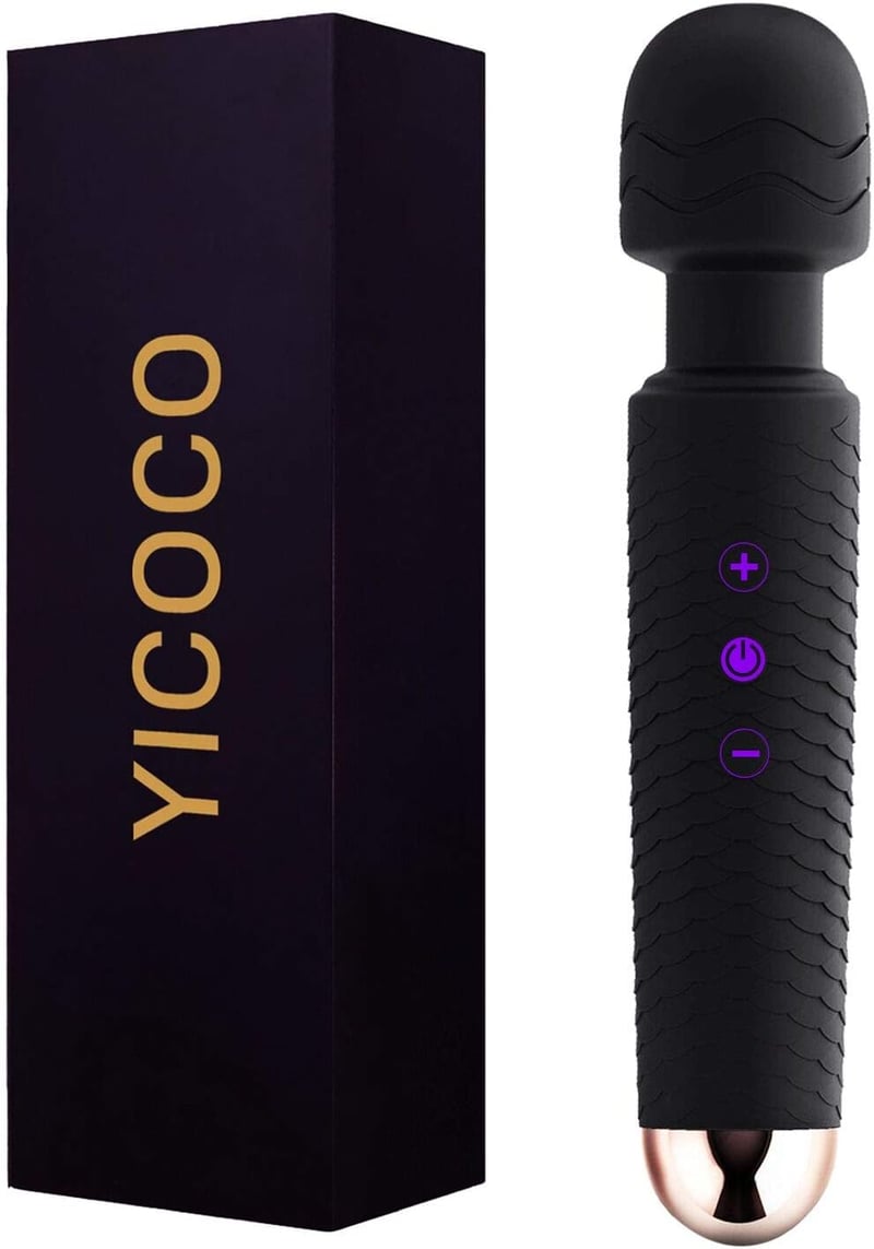 YICOCO Elektromos Masszírozó Pálca 25 Módú, Izomfeszültség Oldó, Hordtáskával - Fekete
