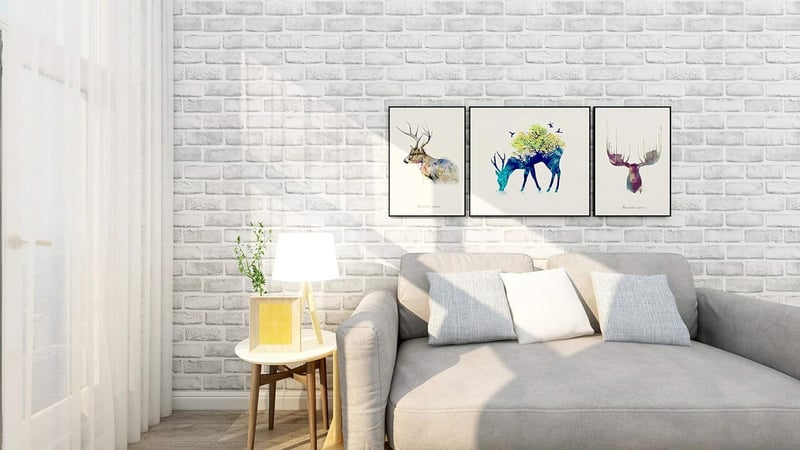 myforHD Öntapadós Tégla Mintás Tapéta - Vintage Fehér Fal Dekoráció, Vízálló PVC Matrica Bútorokra, Falra, Ajtóra (45 x 300 cm)